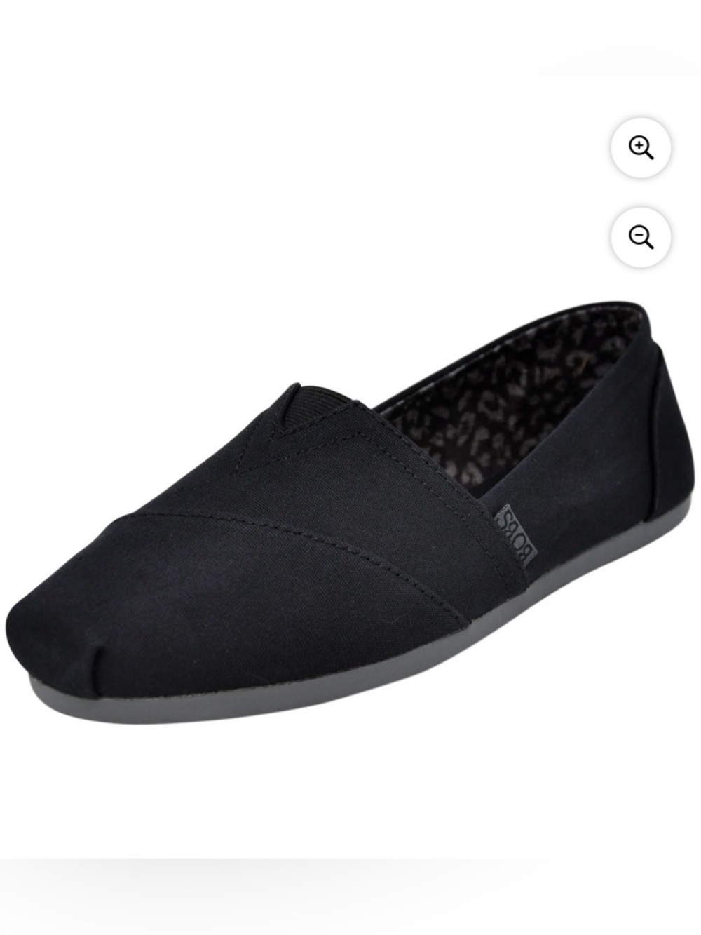 Skechers Women's BOBS Plush-Peace & Love Black/Charcoal Ballet Flat 9.5 US
